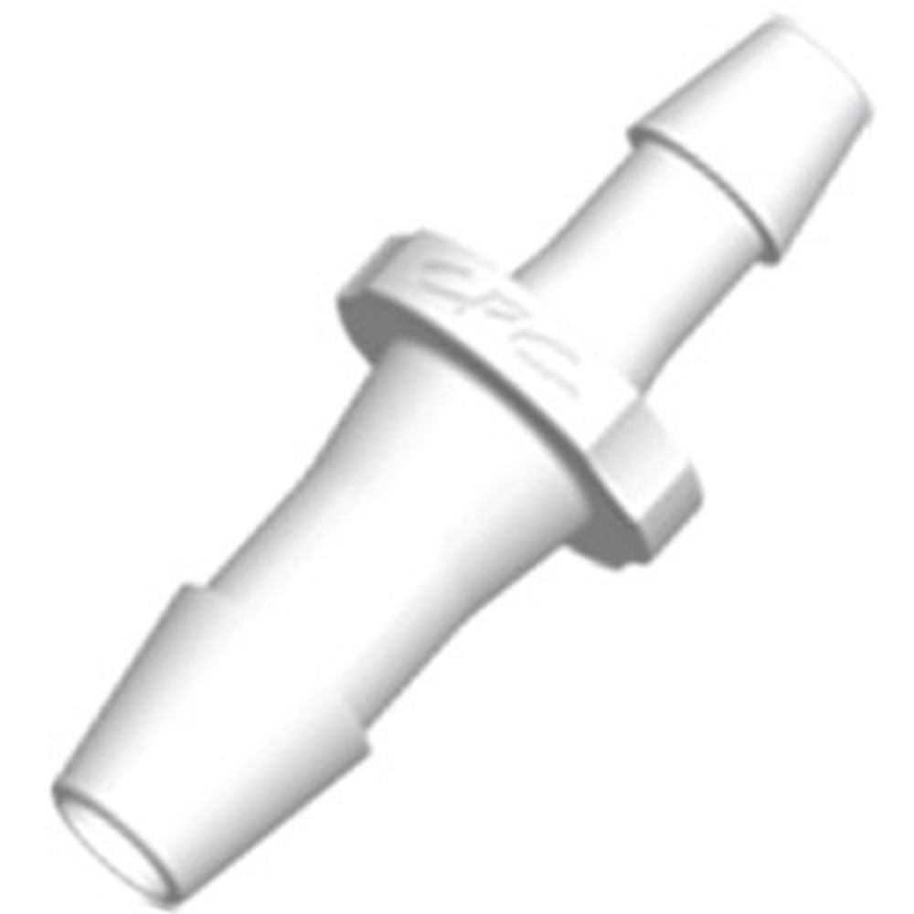 FitQuik PVDF [Kynar] Tube to Tube Straight Reducer Fitting - 1/4" ID barb x 1/8" ID