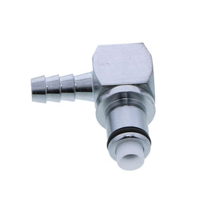LCD23005V Valved Elbow Hose Barb Coupling Insert 5/16 ID Barb FKM [Viton] O-rings