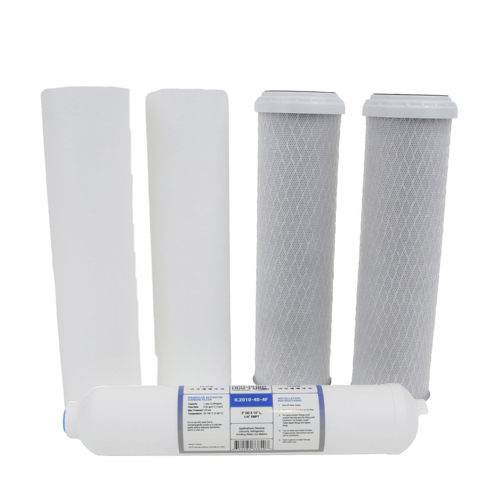 Pentek RO-2500 and RO-2550 RO System Replacement Prefilter and Postfilter Kit Compatible with Vertex Green Machine PT-4G and PT-4GS