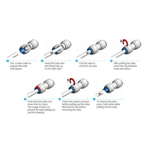 NeoFit - Acetal Black Union Elbow 3/8" tube x 3/8" tube