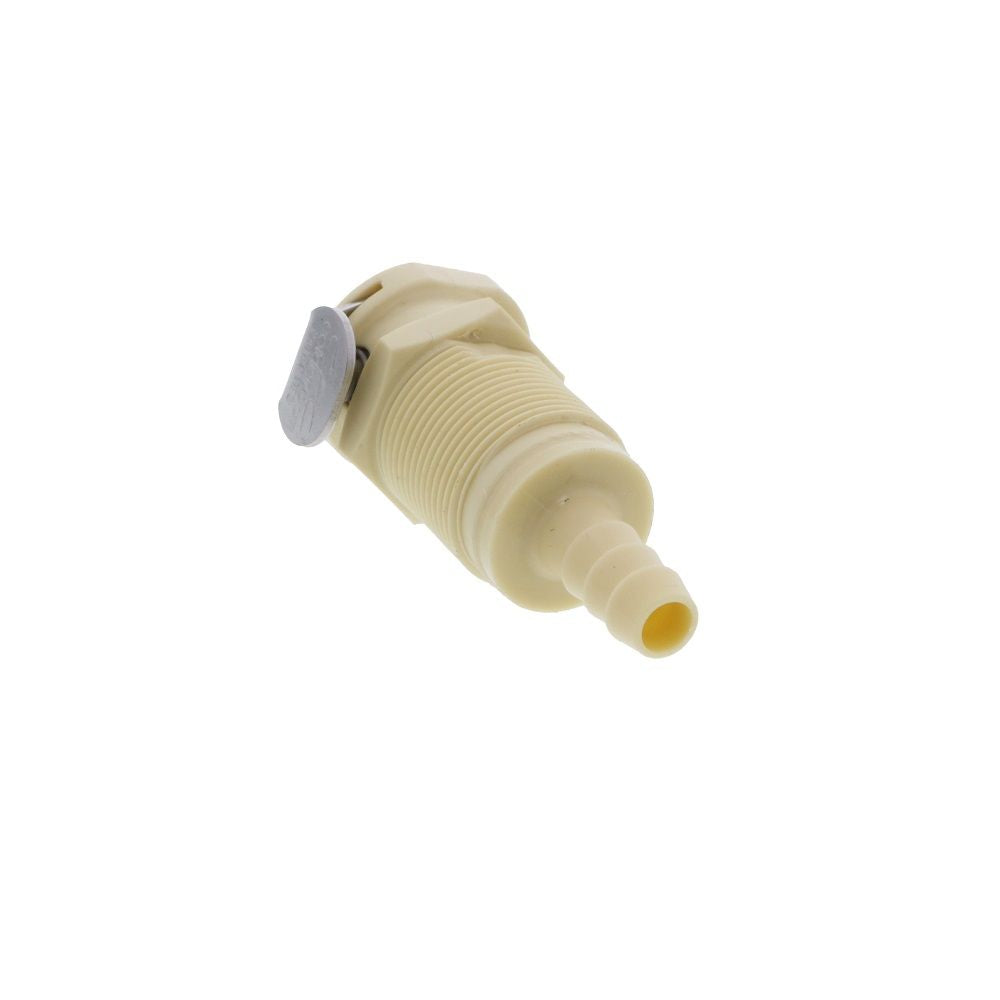 PLCD1600412 Valved Panel Mount Hose Barb Coupling Body 1/4 ID Barb