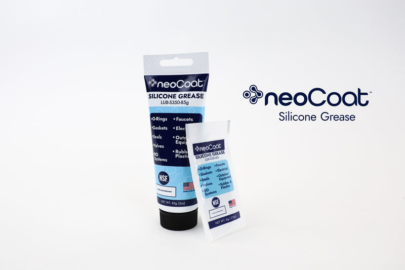 neo collection two tubes of neoCoat silicone grease on a white background