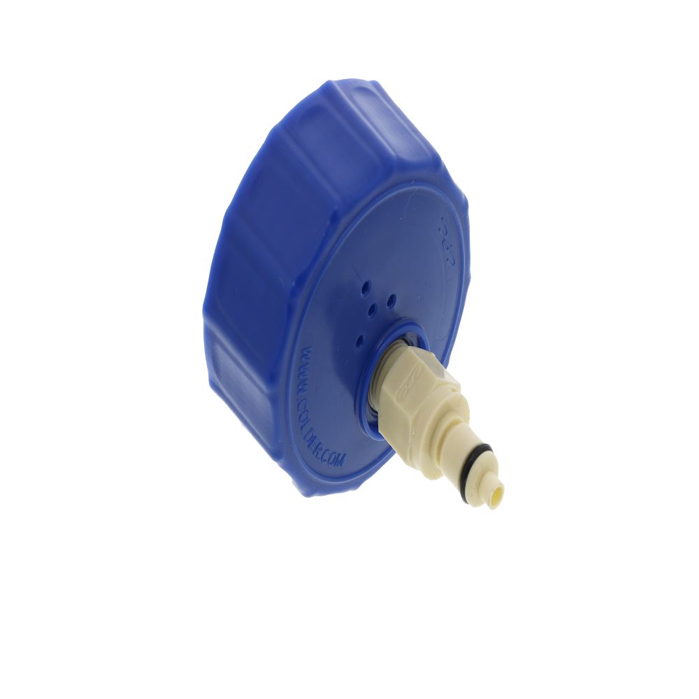 Colder BQ45GL2001 45mm Cap with PMC12 1/4 Hose Barb Valved Inline Insert