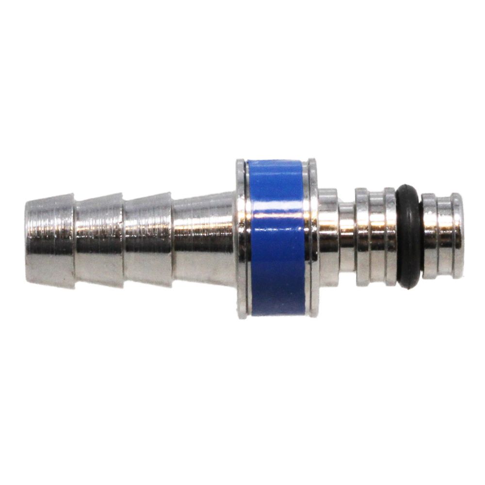 Colder MC2204K3 1/4 Hose Barb Non-Valved In-Line Chrome-plated Brass Coupling Insert - Blue