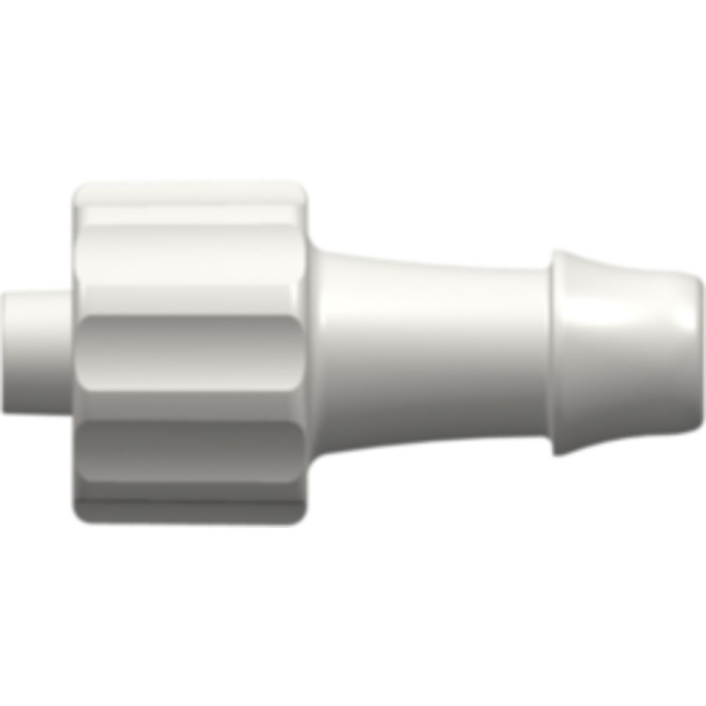 LinkTech Male Luer Integral Lock Ring to 500 Series Barb, 3/16" [4.8 mm] ID Tubing, White Nylon