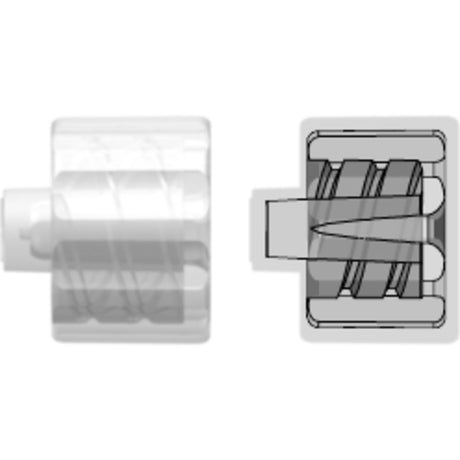 LinkTech Male Luer Integral Lock Ring Plug, Closed at Luer Tip, Natural Polypropylene