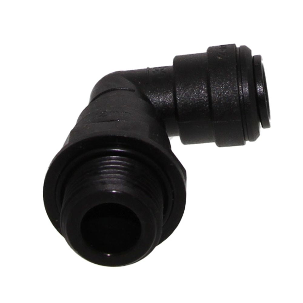 John Guest 10mm x 1/2" [BSPT] Acetal Swivel Male Elbow - Black