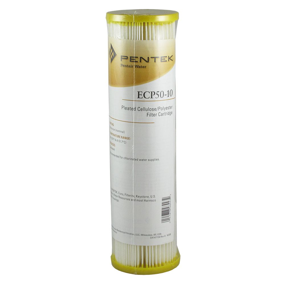9-3/4" Pentek Pleated Cellulose-Polyester ECP50-10 50 mic Filter