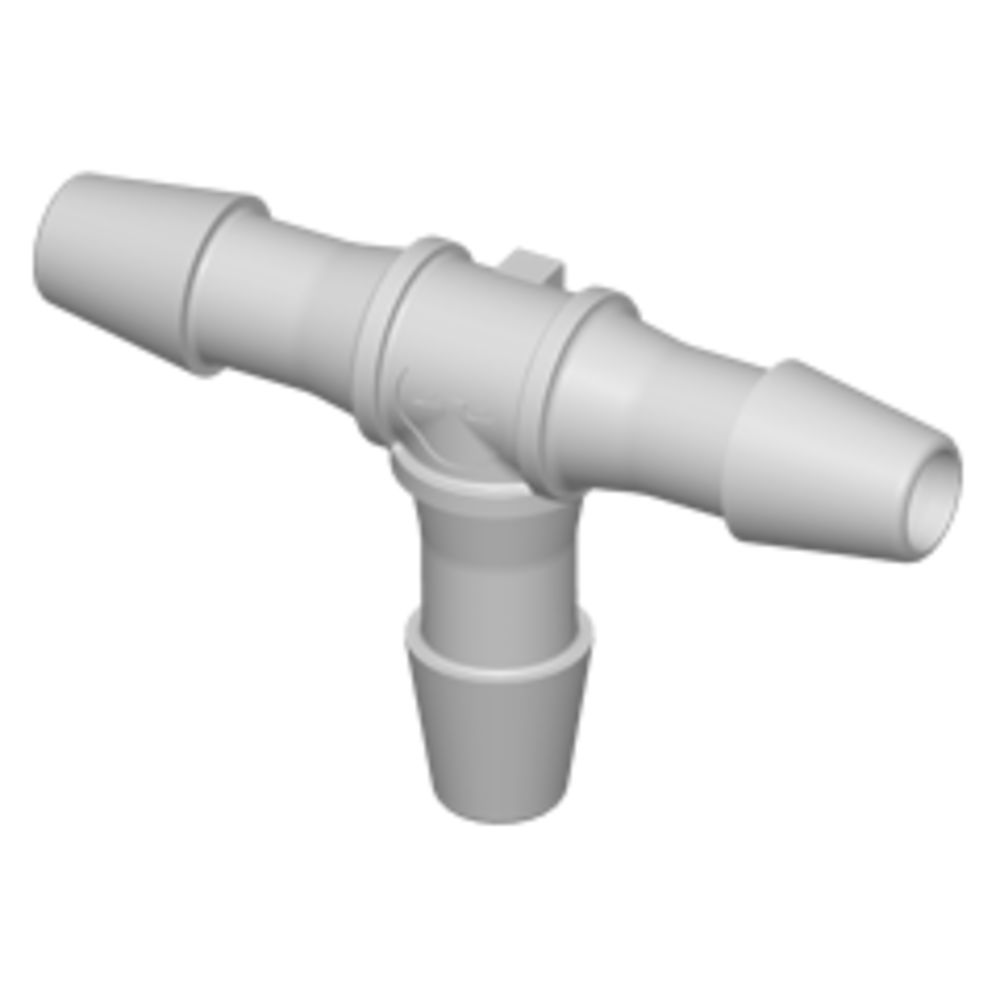 Colder HT3 Tee Fitting, 3/32 HB X 3/32 HB X 3/32 HB, Natural Polypropylene