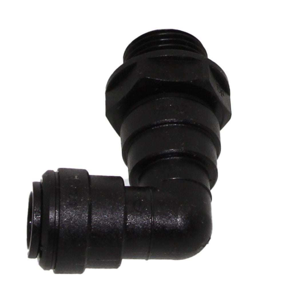 John Guest 10mm x 1/2" [BSPT] Acetal Swivel Male Elbow - Black