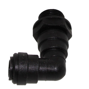 John Guest 10mm x 1/2" [BSPT] Acetal Swivel Male Elbow - Black