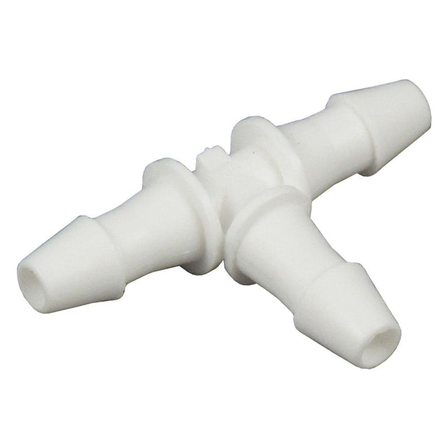 Barbed Equal Tee White Polypropylene - 1/8 ID x 1/8 ID x 1/8 ID