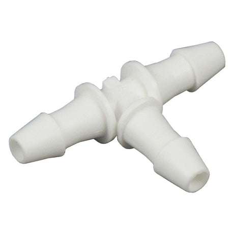 Barbed Equal Tee White Polypropylene - 1/8 ID x 1/8 ID x 1/8 ID