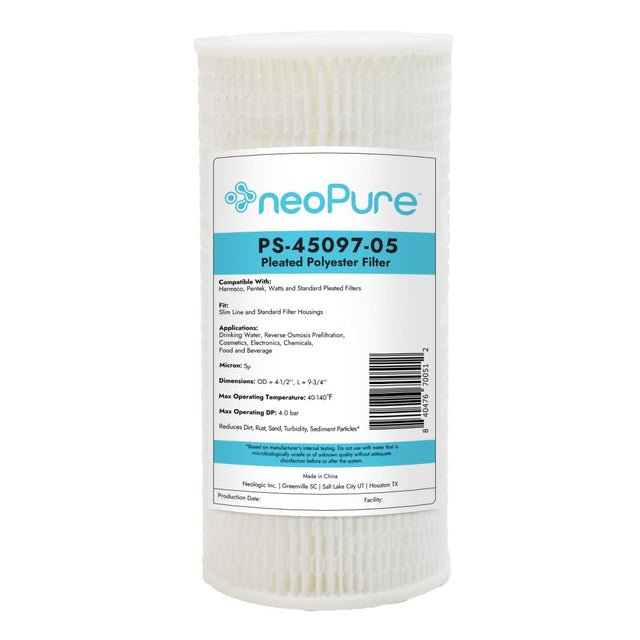 Neo-Pure PS-45097-05 9-3/4" BB High Efficiency Pleated Filter 5 micron