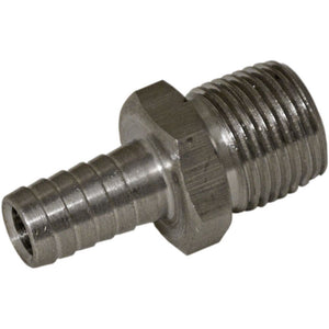 Stainless Steel Male Barb Connector - 3/8 ID Barb x 3/8 MPT