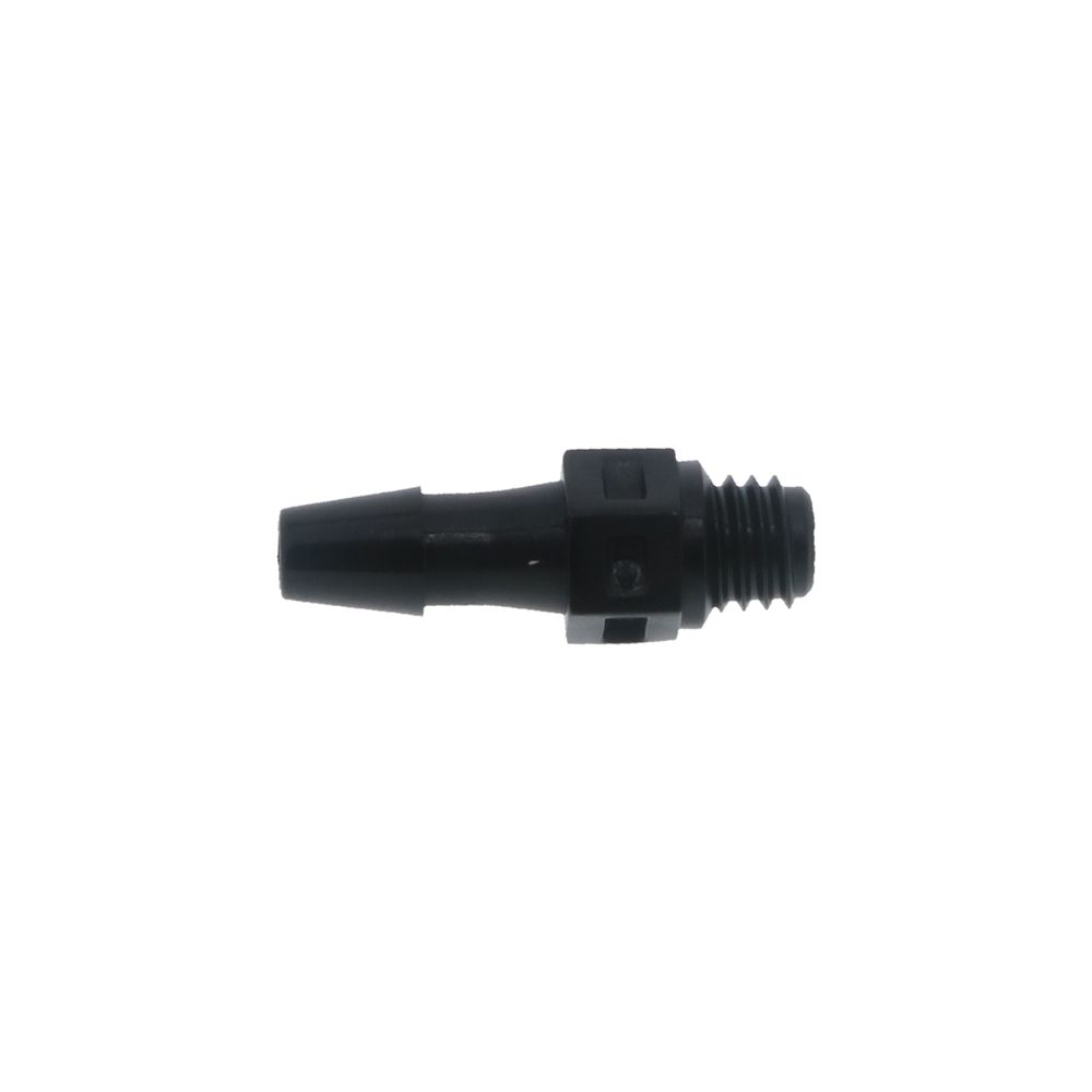 FitQuik Nylon Thread to Tube Straight Fitting - 10-32 UNF to 1/8 Hose Barb - Black