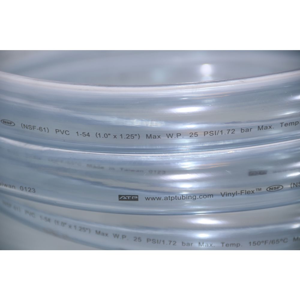 Clear Flexible PVC Tubing 1 ID x 1-1/4 OD