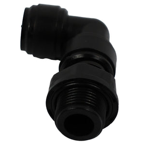 NeoFit - Acetal Black Male Elbow Swivel- 10mm tube OD x 3/8"BSP[P]