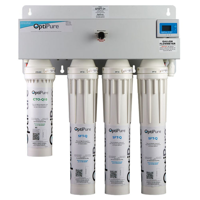 Optipure QTSFT-3+; [1] 10" cto & [3] 15" 5200 grains - with blend valve Quad System