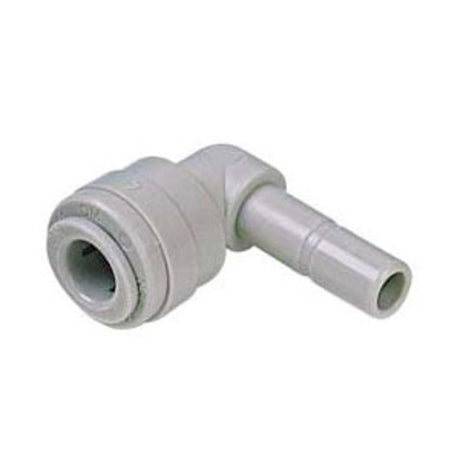 White DMfit Plug-In Stem Elbow - 1/4 Tube x 3/8 Stem