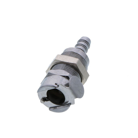LCD16004 NSF Valved Panel Mount Hose Barb Coupling Body 1/4 ID Barb