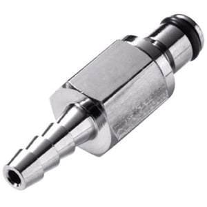 MCD2203V Valved In-Line Hose Barb Coupling Insert 3/16" ID Barb FKM [Viton] O-rings