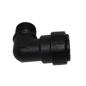 John Guest Black Male Fixed Elbow - 1/2 CTS x 1/2 MPT