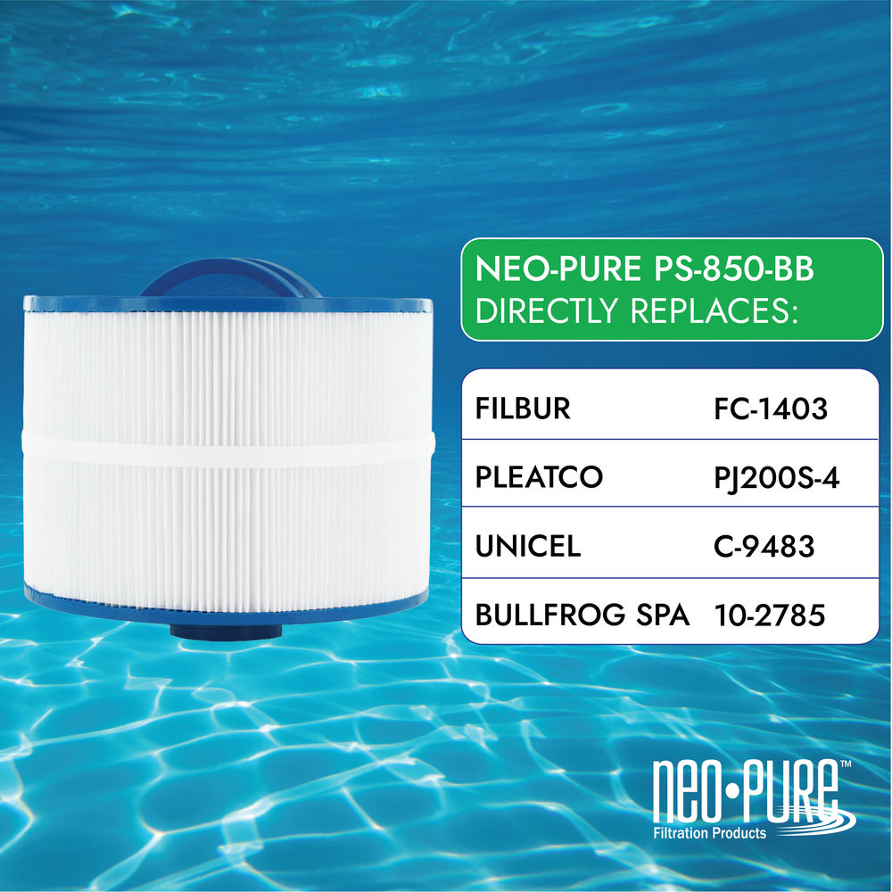 Neo-Pure PS-850-BB Pool and Spa Filter 8" x 6"