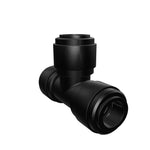 NeoFit - Acetal Black Union Tee- 15mm tube OD