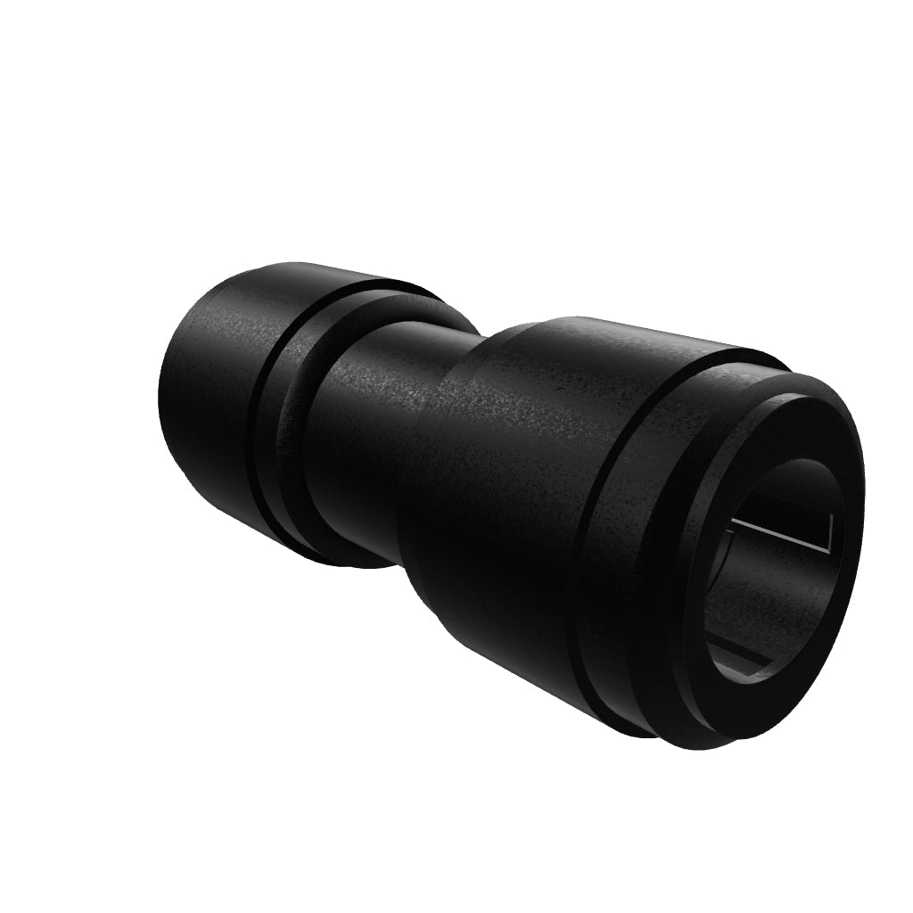 NeoFit - Acetal Black Union Connector 4mm [5/32"] tube x 4mm [5/32"] tube