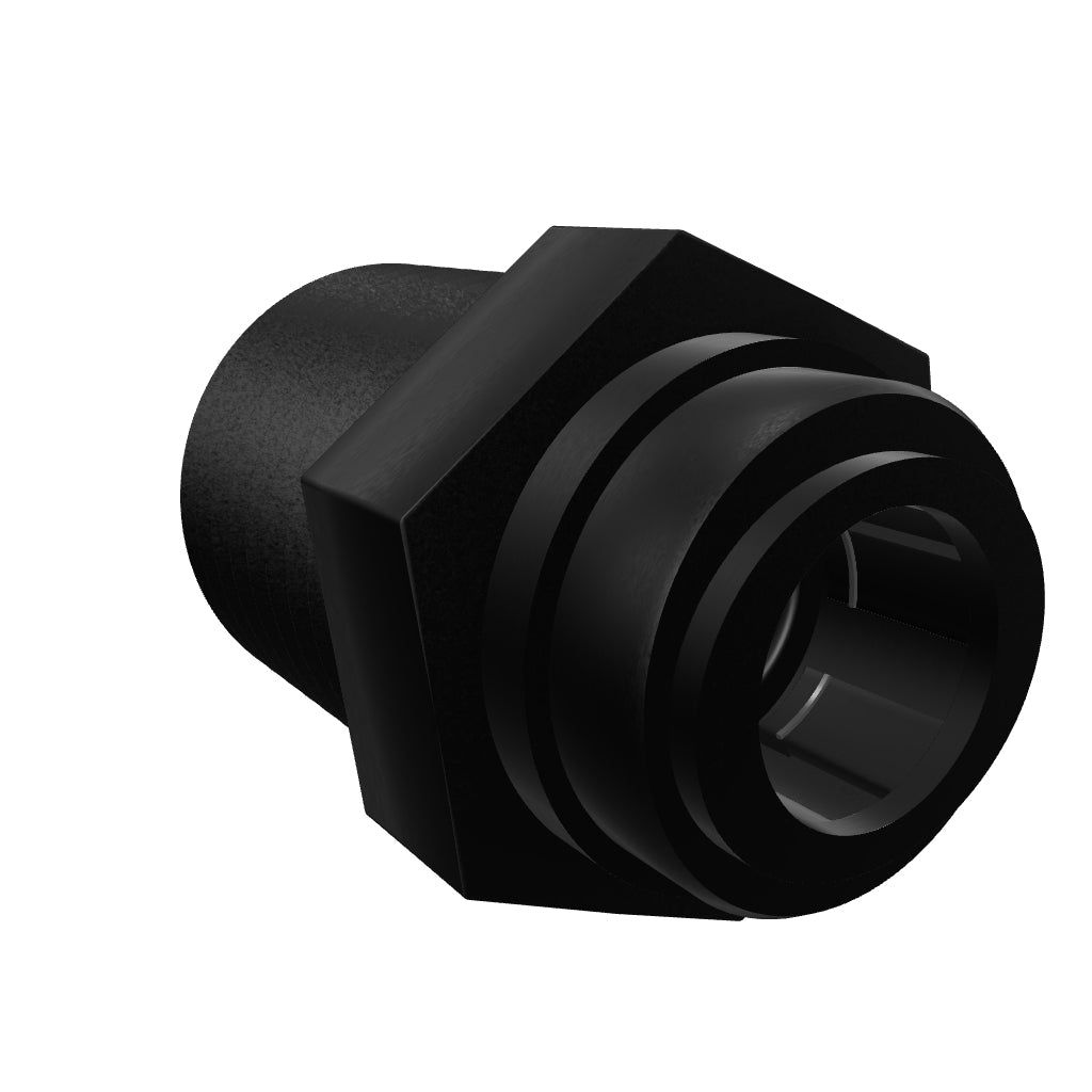 NeoFit - Acetal Black Male Connector 1/2" tube x 1/2" NPTF