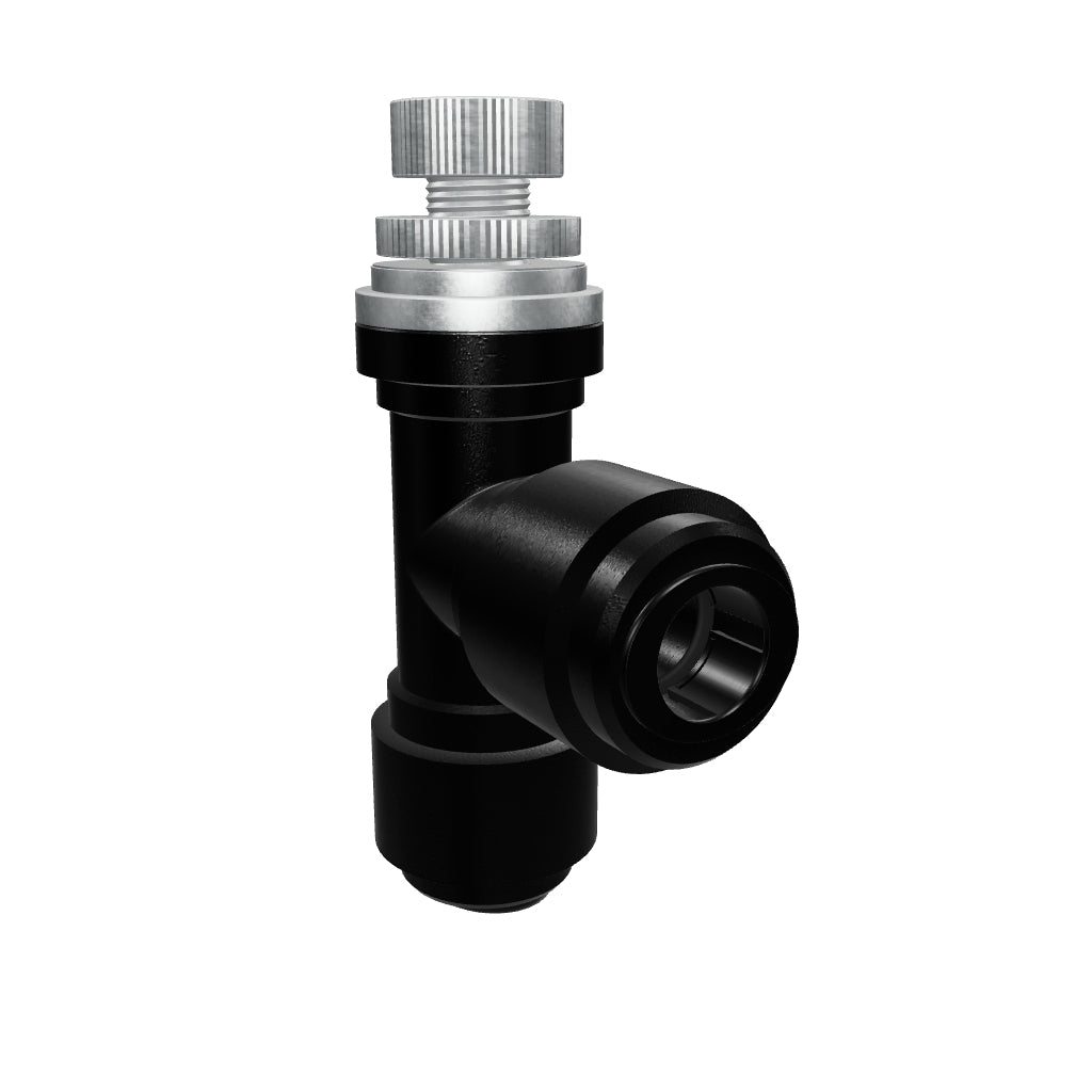 NeoFit - Acetal Black Flow Control Elbow Union 6mm tube