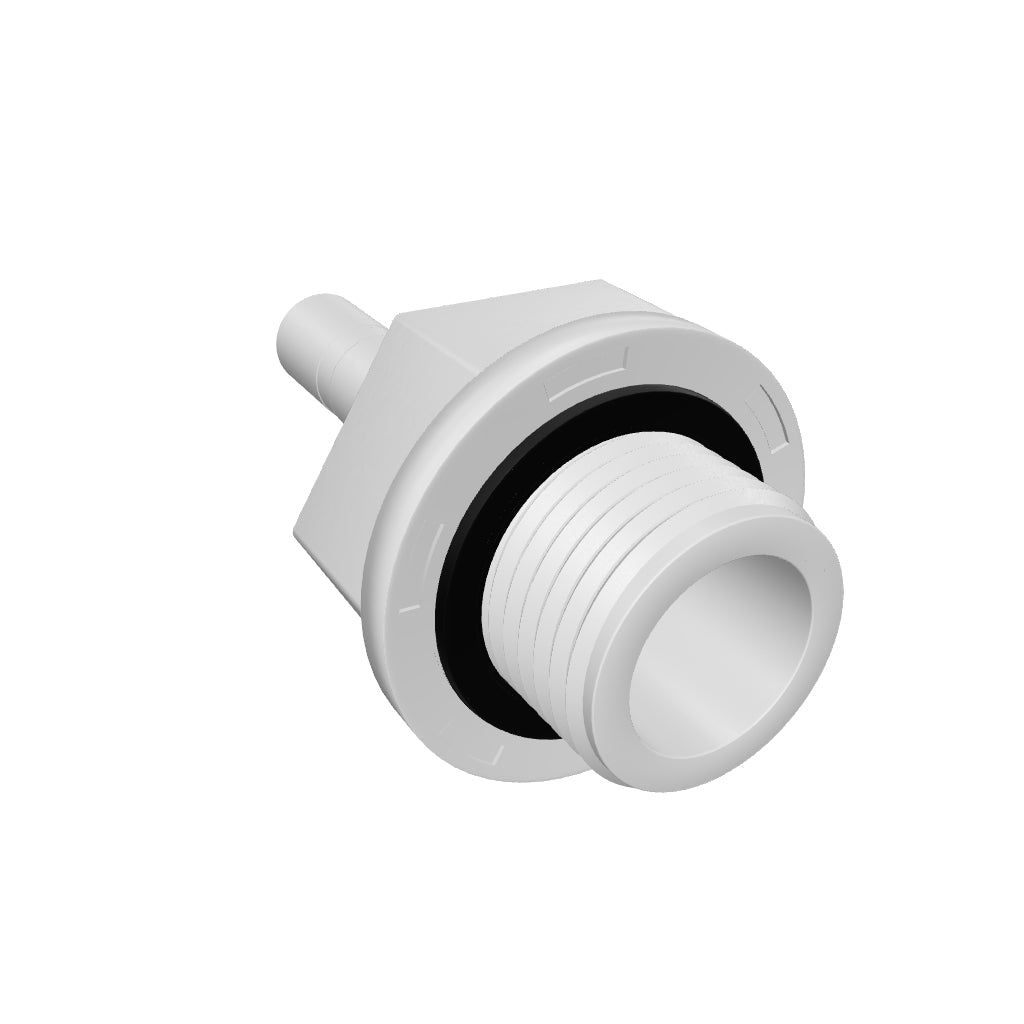 NeoFit - Acetal Natural White Stem Adapter 6mm stem x 1/4"BSPT