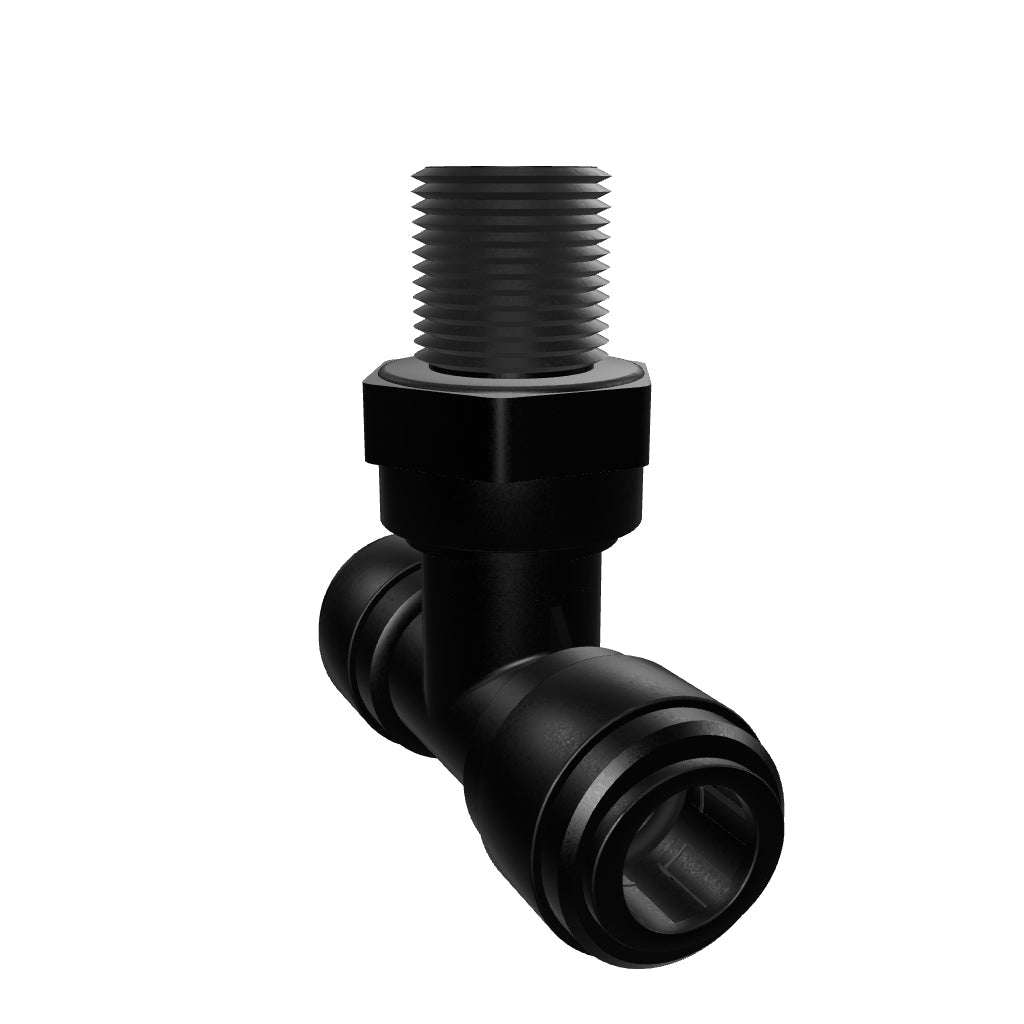 NeoFit - Acetal Black Swivel Tee 8mm x 1/8" BSPT