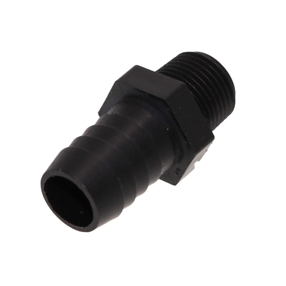 Male Barb Adapter - 5/8 ID x 3/8 MNPT - Black Polypropylene
