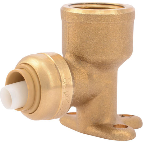 SharkBite® U332LF Lead-Free Brass Push-to-Connect Drop-Ear Elbow - 3/8" x 1/2" FPT