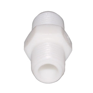 Hex Pipe Nipple 1/4" MNPT Polypro White