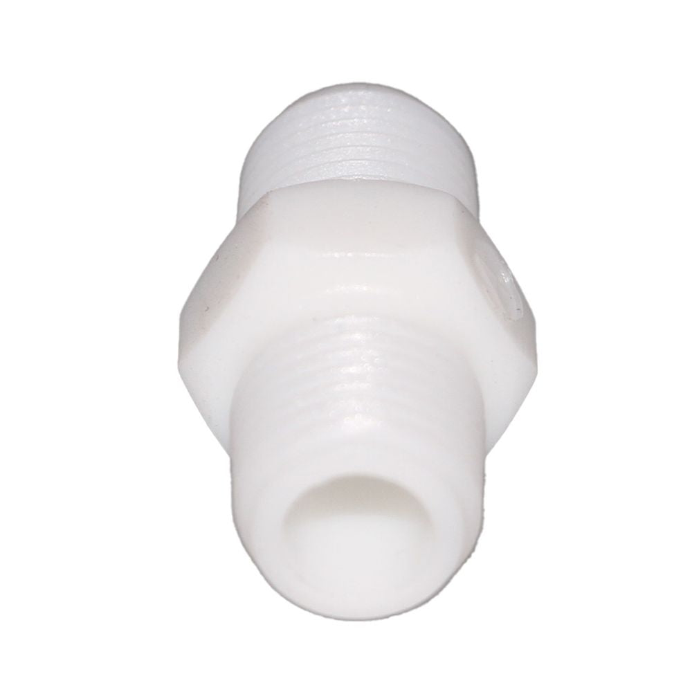 Hex Pipe Nipple 3/8" MNPT Polypro White