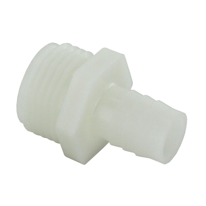 Male Garden Hose Barb Connector Nylon - 3/4 MGHT x 3/8 ID Barb