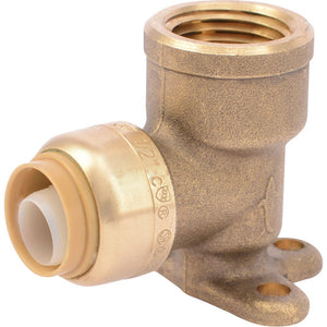 SharkBite® U334LF Lead-Free Brass Push-to-Connect Drop-Ear Elbow - 1/2" x 1/2" FPT
