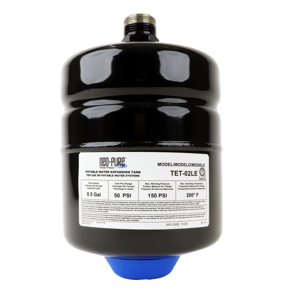 Neo-Pure Thermal Expansion Tank 0.52 gal [2 Liter] 3/4 MNPT - Black