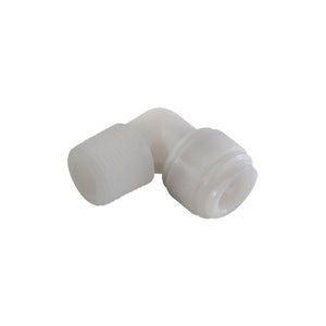 NeoFit - Acetal Natural White Male Elbow 1/2"tube x 3/8"NPTF