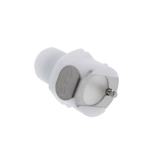 PLCD10004BSPTV Valved Male Thread Coupling Body 1/4 BSPT - Viton