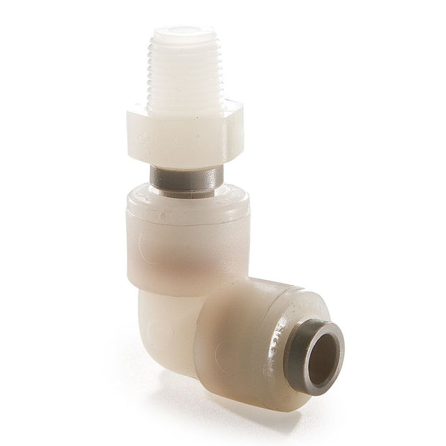 Kynar PVDF Male  Elbow Swivel - 1/4 x 1/4 NPTF