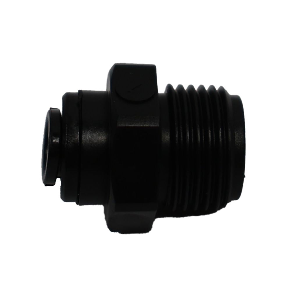 BLACK - Male Connector Acetal  1/4 qc x 3/8 MNPT