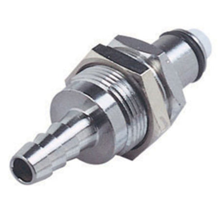 LCD42004 Valved Panel Mount Hose Barb Coupling Insert 1/4 ID Barb