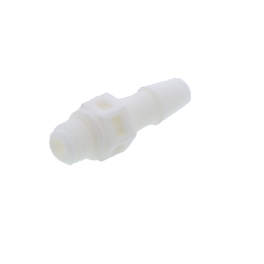 FitQuik Nylon Thread to Tube Straight Fitting - 10-32 UNF to 1/8 Hose Barb