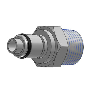 LCD24006VBR Valved Male Thread Coupling Insert 3/8 NPT [Viton] O-rings