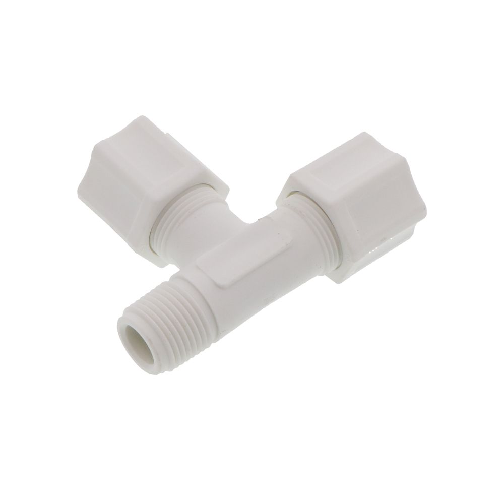 JACO 75-8-6-P-PG Polypropylene Male Run Tee 1/2 OD Tube x 3/8 MPT