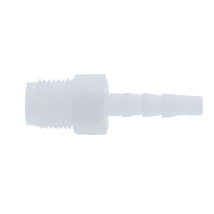 Male Barb Connector Natural Polypropylene - 5/32 ID Barb x 1/8 MNPT
